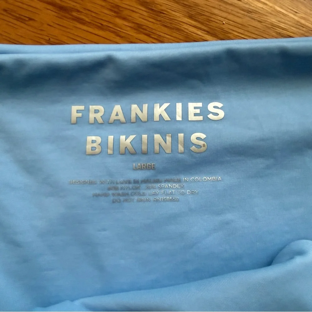 Frankie’s bikinis blue swim beach summer bathing suit L